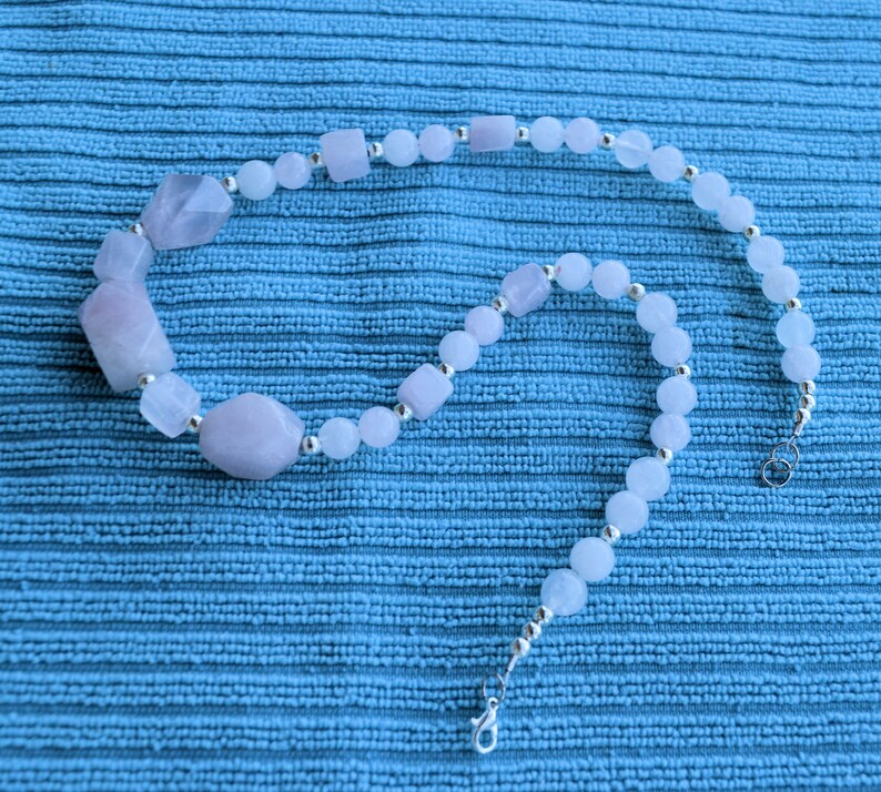 Beaded Necklace Crystal Healing Necklace Rose Quartz Sterling Silver Necklace Women/'s Necklace Modern Hippie Unconditional Love Jewelry