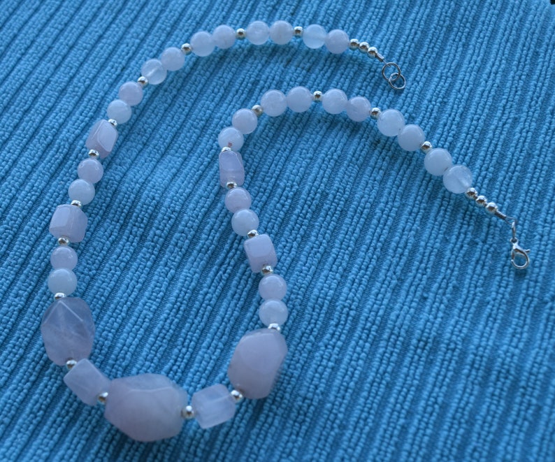 Beaded Necklace Crystal Healing Necklace Rose Quartz Sterling Silver Necklace Women/'s Necklace Modern Hippie Unconditional Love Jewelry