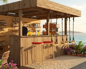 Outdoor Bar DIY Build Plans: Backyard Party Pavilion (Digital Download)