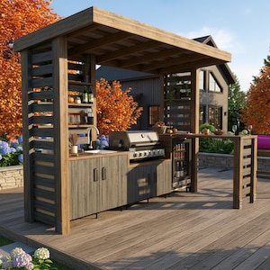 Step-by-Step Plans for a Wooden Outdoor Kitchen - Digital Download Only