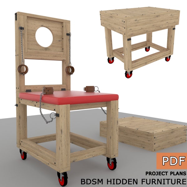 BDSM hiden furniture, adult furniture, sex bench - Digital Download Only