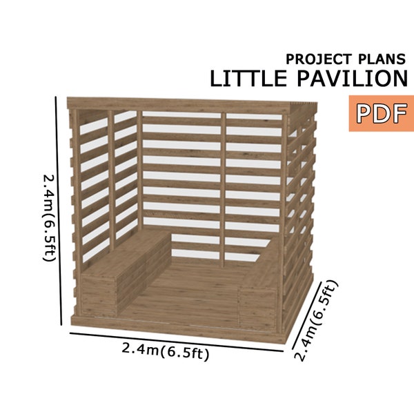 Patio plan, shelter plan, covered shelter, outdoor house, pavilion plan, modern pergola - Digital Download Only