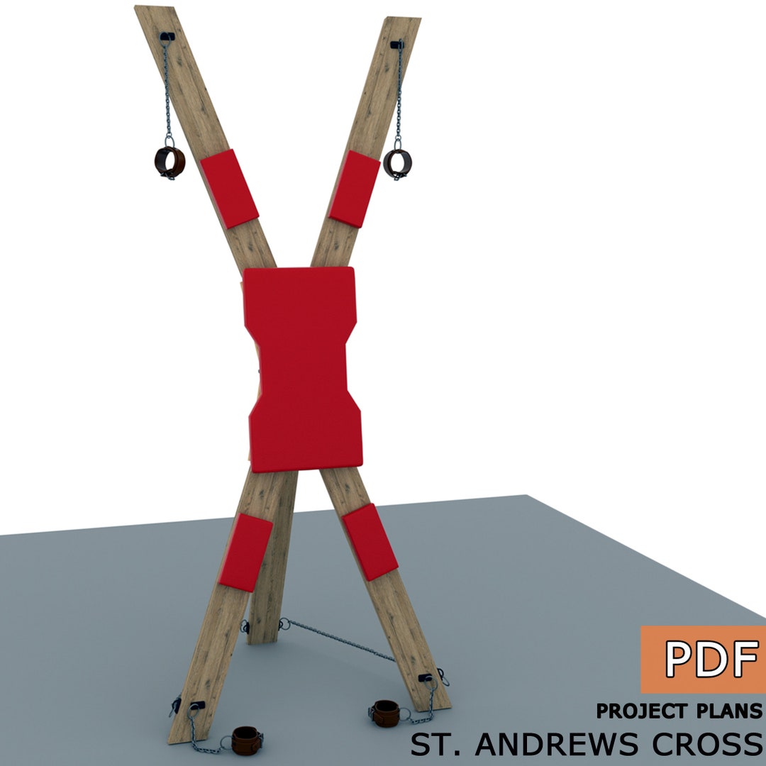 Portable BDSM Wooden Padded St Andrews Cross Plans Digital Download portable-bdsm-wooden-padded-st-andrews-cross-plans-digital-download