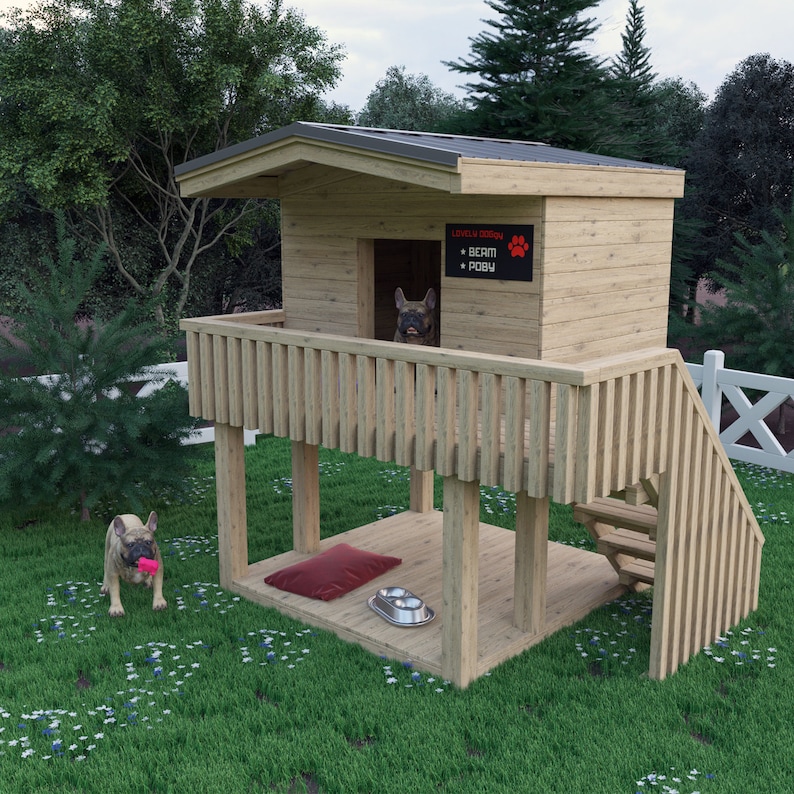 Wooden Doghouse Stepbystep Guide DIY Doghouse Plans Etsy
