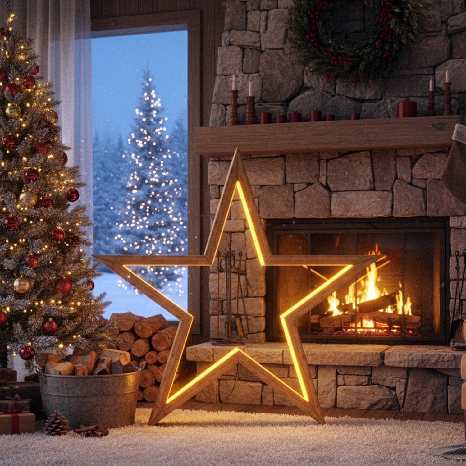 Decorative Star Project Plan: Large Christmas Star With LED Lighting