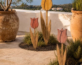 Giant Wooden Tulip DIY Plans, Modern Garden Sculpture (Digital Download)