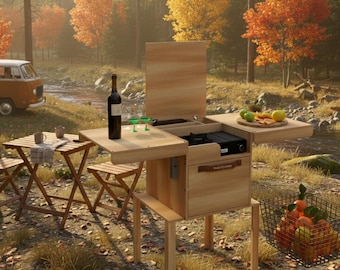 DIY Portable Camping Kitchen Plans: Mobile Kitchen Storage Box (Digital Download)