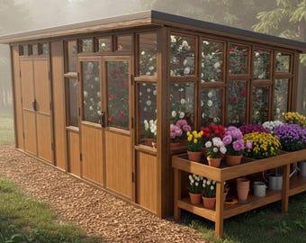 DIY Gewächshaus Schuppen-Pläne: Gartenstruktur aus Holz (nur digitaler Download)