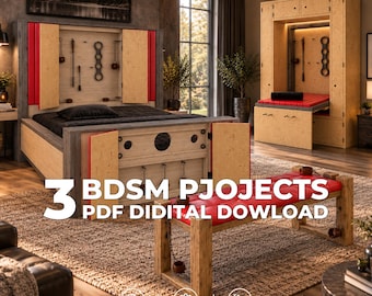 Hidden BDSM Furniture Plans Bundle, Bed, Wardrobe & Bench, 3 DIY Adult Furniture Projects, PDF Digital Download