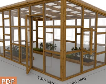 Framed Greenhouse DIY Plans: 10&#39;x18&#39; Garden House (Digital Download)