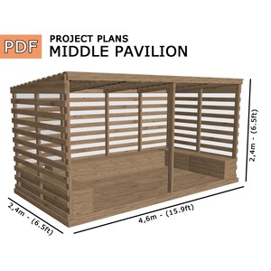 Pavillon Bauplan: Unterstand, Überdachte Terrasse (Digitaler Download)