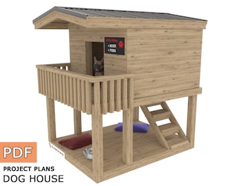 DIY Outdoor Dog House Plans: Luxury Wooden Doghouse (Digital Download)