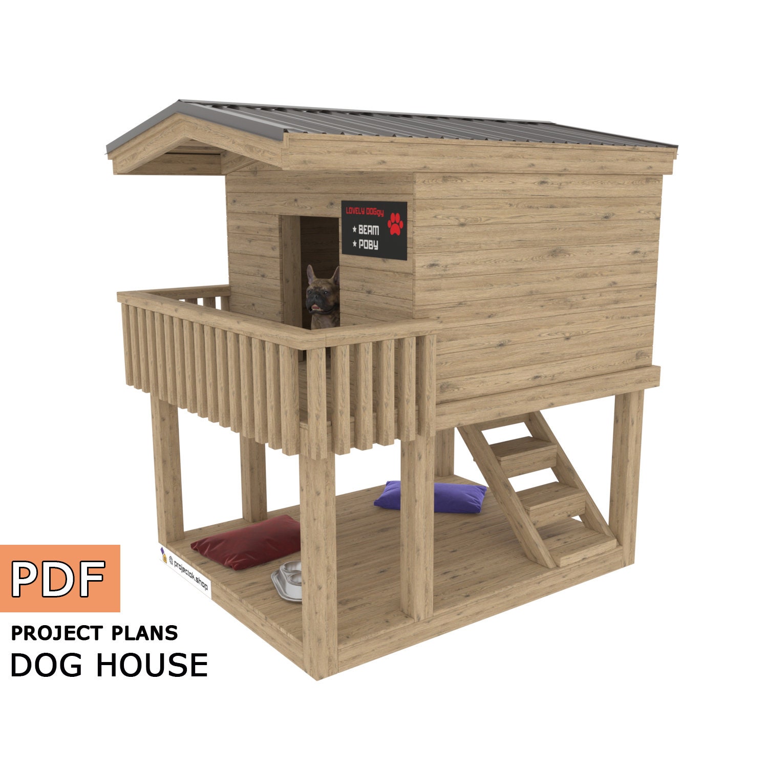 Simple Insulated Large Dog House Plan for Multiple XL Dogs Insulation is  Optional 