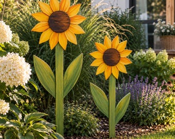Giant Wooden Sunflower DIY Plans, Modern Garden Sculpture (Digital Download)