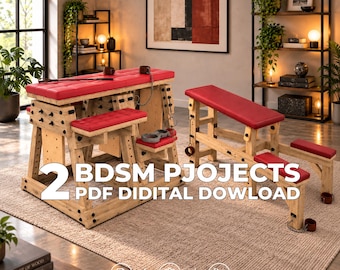 Adjustable BDSM Furniture & Spanking Bench Plans Bundle, 2 DIY Adult Furniture Projects, PDF Digital Download