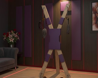 Planos portátiles de la Cruz de San Andrés acolchada de madera para BDSM - Descarga digital únicamente