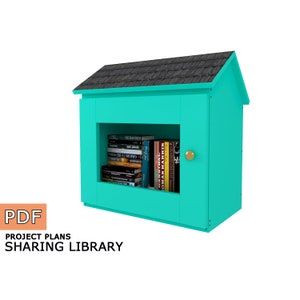 Projet de bricolage. Bibliothèque partagée en plein air, quartier communautaire, prêt de trottoir, petite boîte de bénédiction, petit garde-manger gratuit - téléchargement numérique uniquement