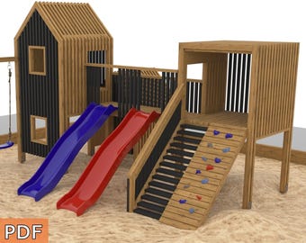Kids Playhouse Build Plan, DIY Playset, Treehouse Digital