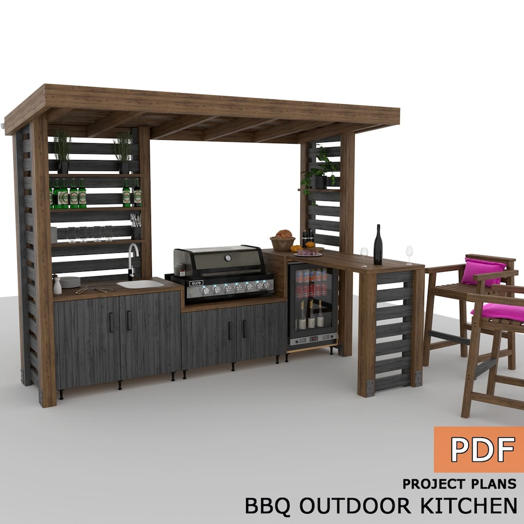 Step-by-step Plans for a Wooden Outdoor Kitchen Digital Download