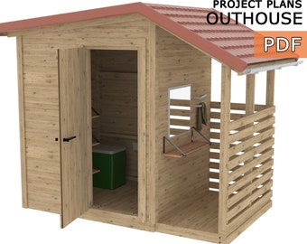Outhouse, Composting toilet, Off grid living, Outdoor plans, Diy restroom - Digital Download Only
