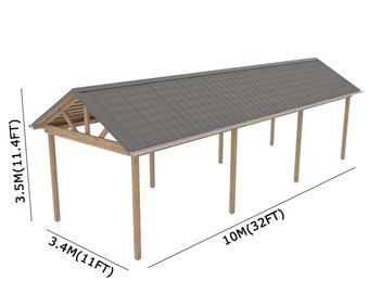 Outhouse Plans, Modern Backyard Shed, Composting Toilet or Garden Storage, Easy-to-Build Wood Pavilion