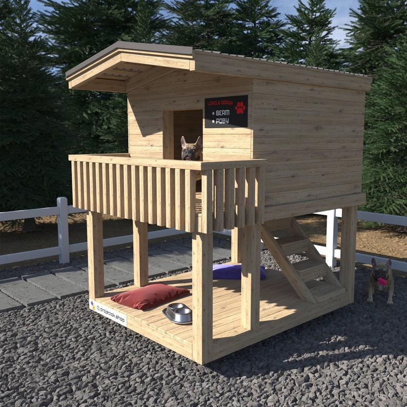 Outdoor Dog House DIY Wooden Doghouse Instructions Luxury Etsy