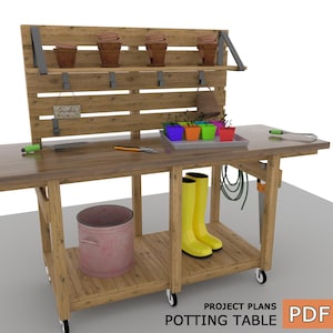Potting Table Plans: DIY Garden Bench, Outdoor Furniture (Digital Download, PDF)