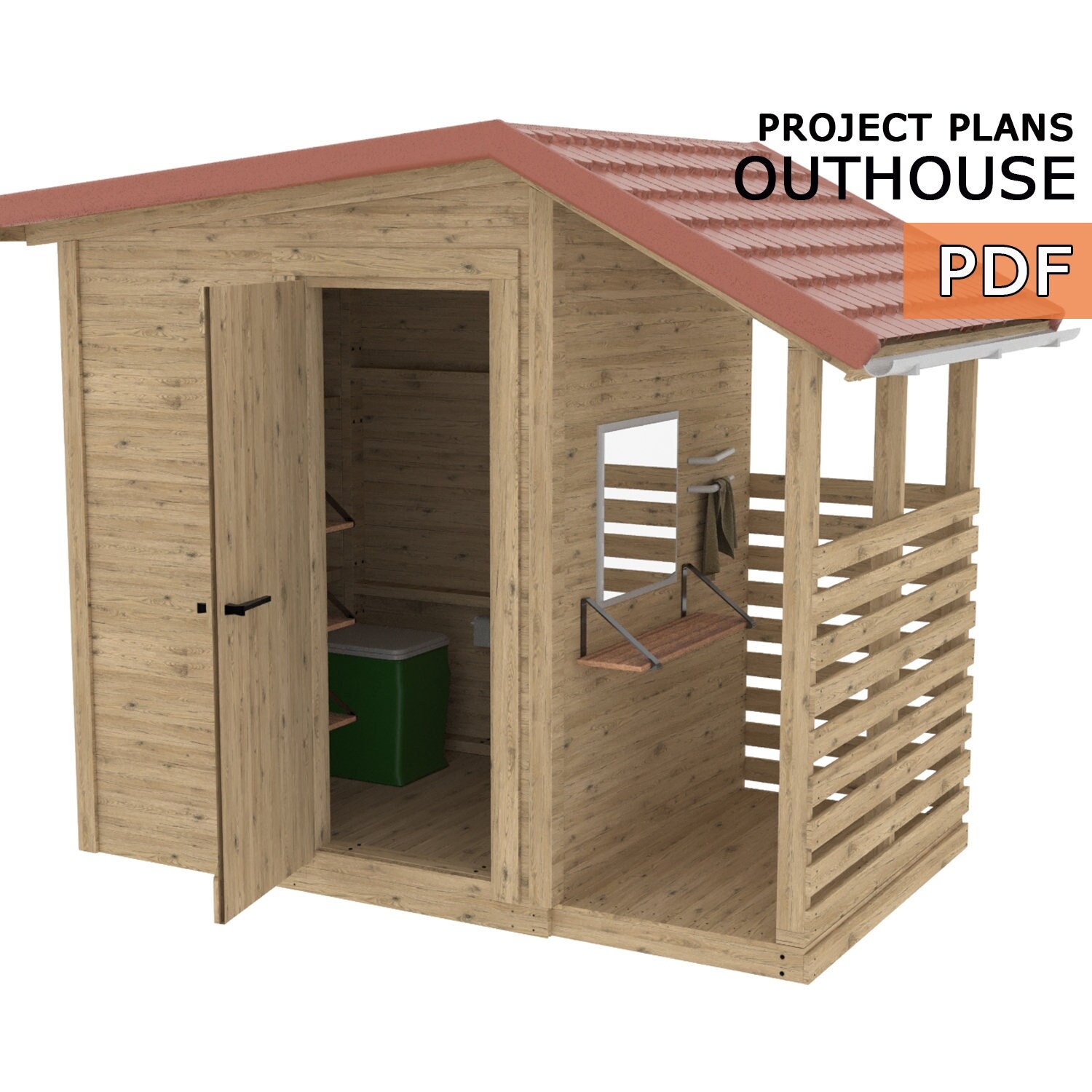 Outhouse Composting Toilet off Grid Living Outdoor Plans Etsy