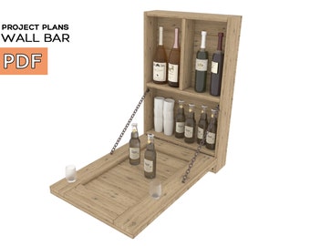 DIY Wall Bar Plan: &quot;Drinky Shelf&quot; PDF (Digital Download)