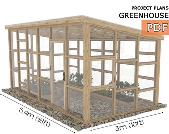 Gewächshaus-Pläne, 10'x18' Gewächshaus-Pläne, Gewächshaus-Pläne, Gartenhaus, Gewächshaus-Plan, 10'x18', nur digitaler Download