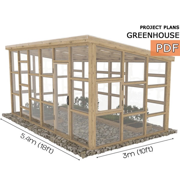 10'x18' Greenhouse Plans, greenhouse build, Framed greenhouse plans, Garden house, Greenhouse diy plan - Digital Download Only