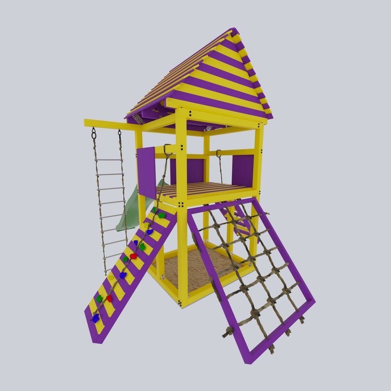 Playset Build Plan for Kids Playhouse Wooden Gardenhouse Etsy