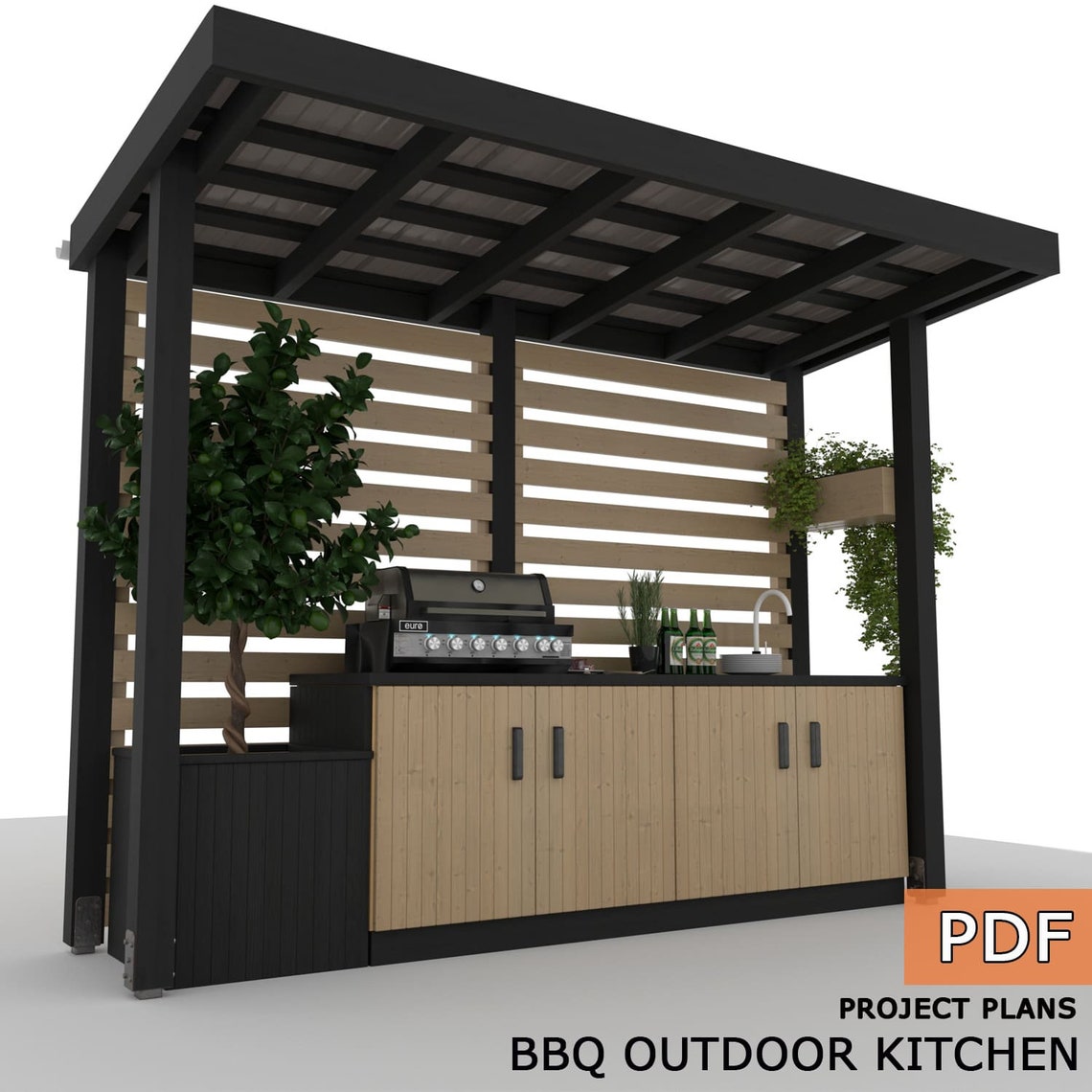 DIY Wooden Outdoor Kitchen Plans Digital Download Only - Etsy