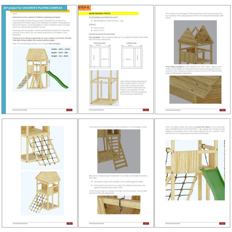Playset Build Plan for Kids Playhouse Wooden Gardenhouse Etsy
