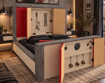 Hidden BDSM Bed Plans – Adult Play Bed with Concealed Hardware – Digital Download Only