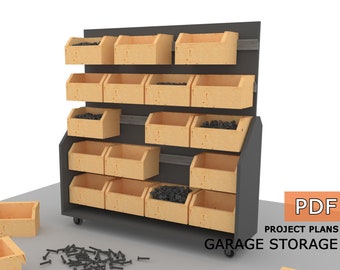 Garage cabinet storage, racking storage, diy garage shelf, storage system, garage shelving units, storage shelving - Digital Download Only