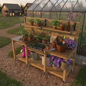 Plan de construction du banc de rempotage : instructions pour la table de jardin à monter soi-même (téléchargement PDF)