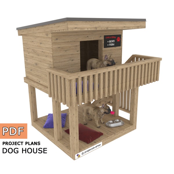 DIY wooden doghouse instructions, Wooden dog house, Outdoor dog house, Luxury dog houses, Dog house bed - Digital Download Only