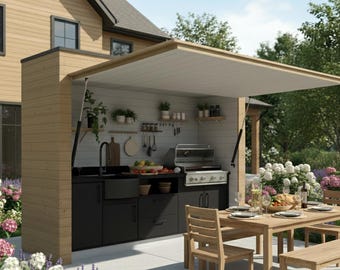 DIY Grill Shelter mit Closing Panels, BBQ Shed - Nur digitaler Download