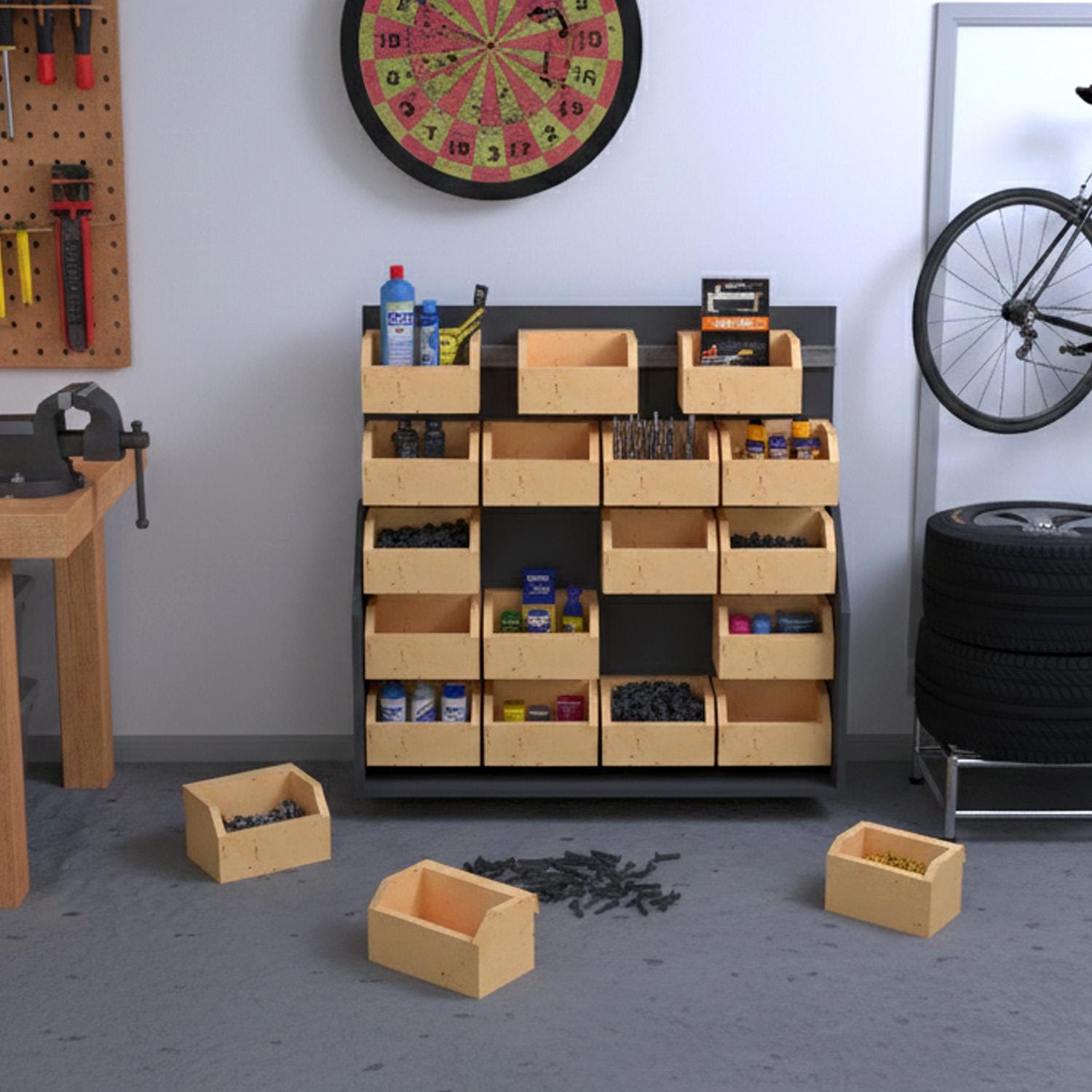 Plans de rangement pour armoire de garage bricolage : système d'étagères roulantes (téléchargement numérique)