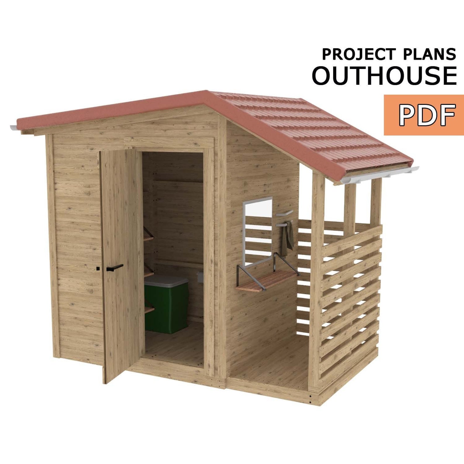 Outhouse Composting Toilet off Grid Living Outdoor Plans Etsy
