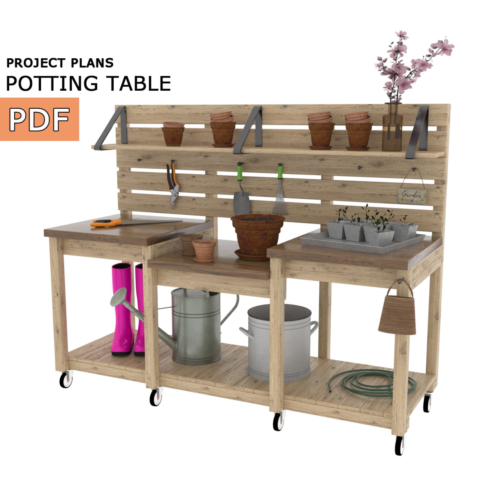 Potting Bench Build Plan Gardeners Table Potting Table Etsy