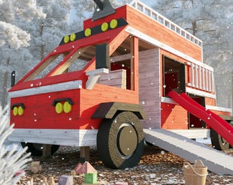 DIY Kinder Feuerwehrauto Spielset Pläne - Digitaler Download PDF