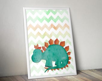 Dinosaur Print ~ Dino ~ Stegosaurus ~ Printable ~ Nursery Wall Art ~ Childrens Wall Art
