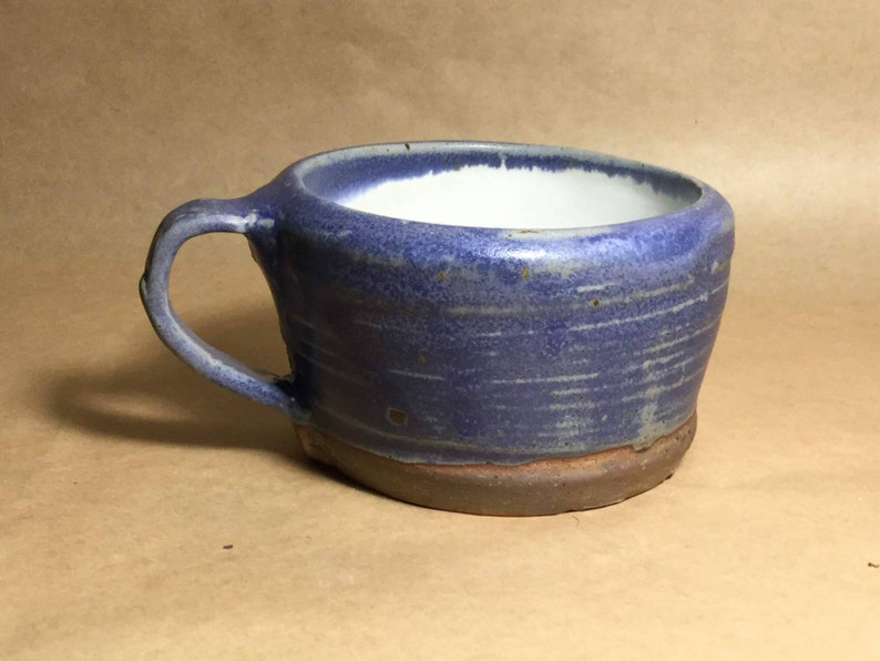 Rustic Colbalt and White Hand Thrown Mug