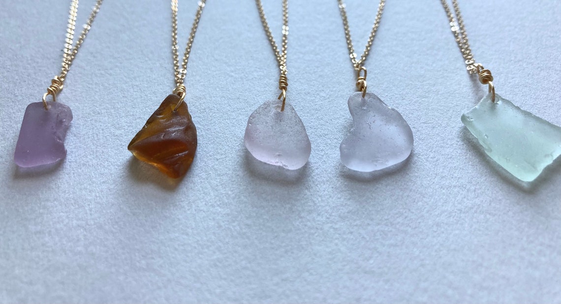 Portland Maine Sea Glass Necklaces 18 various colors Etsy