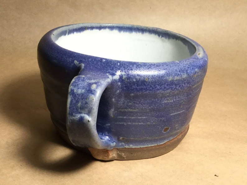 Rustic Colbalt and White Hand Thrown Mug