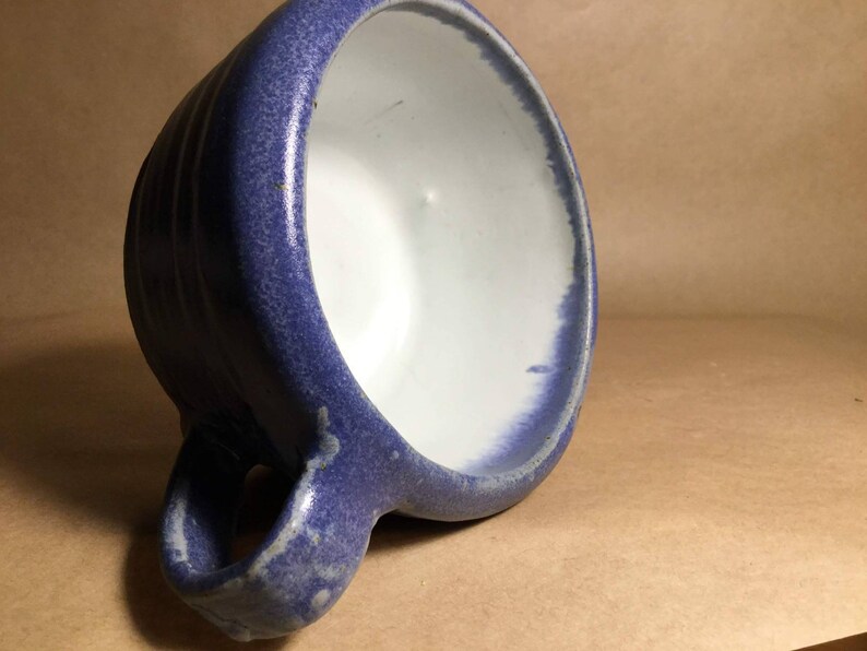 Rustic Colbalt and White Hand Thrown Mug