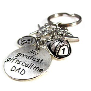 Customized Fireman / Firefighter Dad Key chain ~ My Greatest Gifts Call Me Dad ~ Fathers Day Gifts / Fathers Day Gift Gifts for Firemen