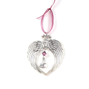 Remembrance Angel Wings Christmas Ornament ~ In Memory Gifts ~ Customized with Crystal